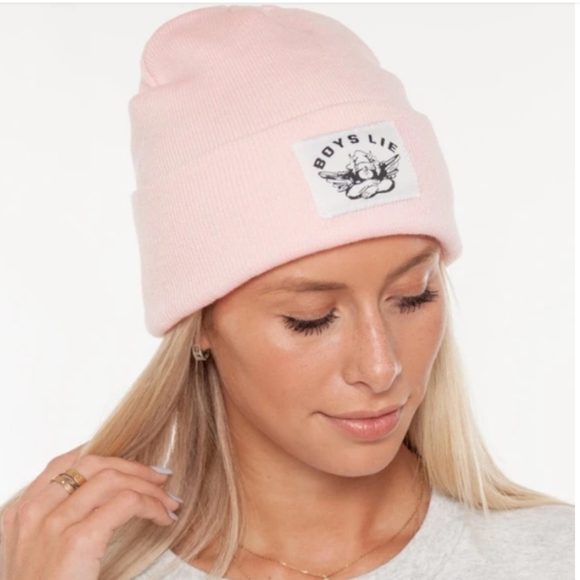 𝅺Boys Lie | Baby Pink OG Beanie - Picture 1 of 4